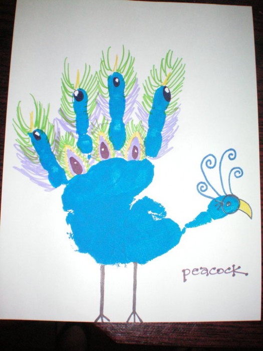 Handprint animal art 525x700